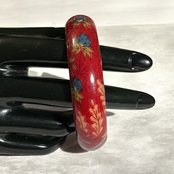 Vintage Les Olivades French Red Bangle Bracelet - Picture 3 of 4